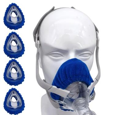 Imagem de 4 pacotes de máscaras cpap's Mask LinersTamanho único reutilizável máscara CPAP facial, macio e respirável, reduz o desempenho da pressão da máscara que os mantém confortáveis (rosa)