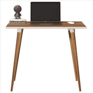 Imagem de Escrivaninha Classic MDF Pés Madeira Retrô Freijó - DWR