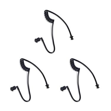 Imagem de YNIBST Kit de substituição de tubo de bobina acústica com ponta de orelha, para fone de ouvido de vigilância Motorola Baofeng Kenwood Midland Walkie Talkie (preto, 3 unidades)