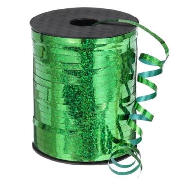 Imagem de Fitilho Metalizado Holográfico 200m para Decoração de Festas, Presentes e Balões – Cores Vibrantes, Brilho Intenso, Resistente e Versátil (VERDE)