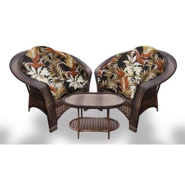 Imagem de Conjunto de Poltronas Fibra Sintética e 1 Mesa Centro