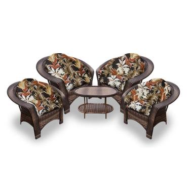 Imagem de Conjunto de Poltronas Fibra Sintética e 1 Mesa Centro