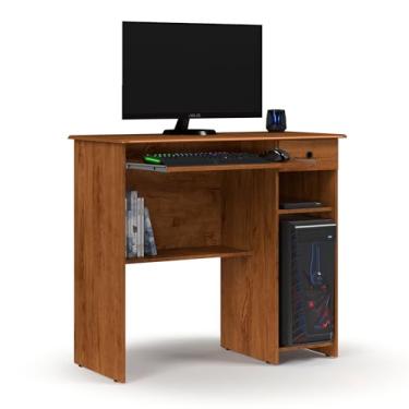 Imagem de Mesa Escrivaninha para Computador Viena 1 Gaveta, Prateleira e Suporte Retrátil para Teclado (FREIJÓ)