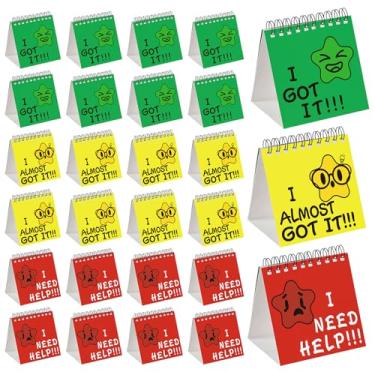 Imagem de 24 peças de mini flip chart I Need Help, ferramentas de gerenciamento de comportamento para sala de aula, professor essencial para elementar, tabela de comportamento de sala de aula de estrelas para