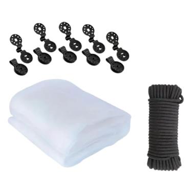 Imagem de IEUDNS Rede de malha de jardim para canteiros elevados, 7,9 x 13,1 pés, barreira de rede de malha, cobertura de fileira versátil para vegetais, mirtilo, Branco