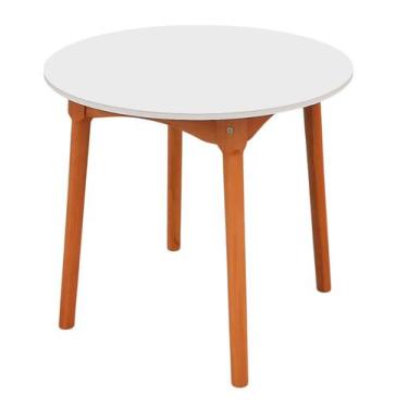 Imagem de Mesa De Jantar Colonial Brisa Rústica 90cm Redonda em Madeira e Tampo 