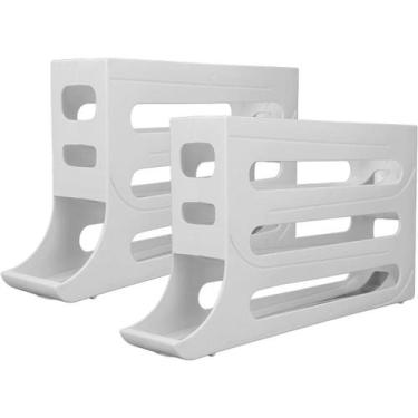 Imagem de Kit 2 Porta Ovos Organizador de Geladeiras Dispenser Rolante Bandeja 4