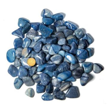 Imagem de 1 kg Quartzo Azul Celeste Pedra Natural Rolado M 20 a 35mm Classe B - 
