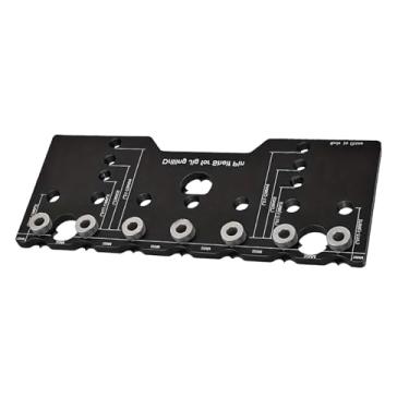 Imagem de WeiLaiKeQi Gabarito de broca para pino de prateleira, abridor de furo para dobradiça de porta de madeira, guia de broca de liga de alumínio de 1/4 pol. 5 mm para