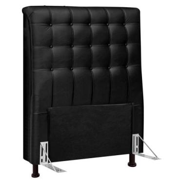Imagem de Cabeceira Cama Box Solteiro Ciara 90cm Botonê Com Frame Sintético Pret