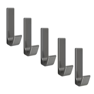 Imagem de WALFRONT Capacidade de Rolamento de Peso Forte, Design Moderno e Minimalista Sem Adesivo de Perfuração Conjunto de Gancho de Alumínio 5 Ganchos para Roupas Chapas de Chapéu da Porta Basta