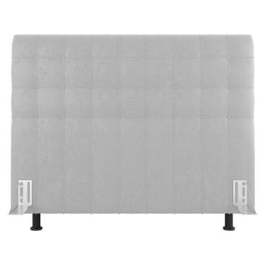 Imagem de Cabeceira Cama Box Solteiro Dahlia 90Cm Com Frame Sintético Branco - A