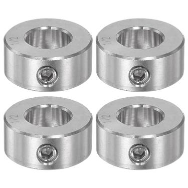 Imagem de HARFINGTON 4 peças de colar de eixo de 1,27 cm furo de aço inoxidável 304 colares de eixo de fixação, 2,5 cm OD, 7/40.6 cm de largura, para eixo de carrinho de mão de roda, conjuntos de caixa de
