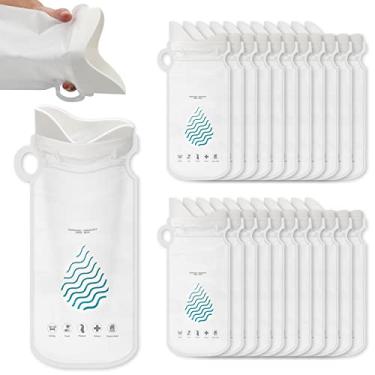Imagem de Coolrunner Sacos de urina descartáveis, pacote com 24 sacos de urina de acampamento para homens e mulheres, sacos de vômito descartáveis para viagem, mictório, banheiro, engarrafamento, emergência