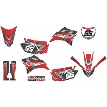 Imagem de Kit Adesivo Moto Cross Trilha Ttr 230 Vermelho Cinza Lm199 - Spts