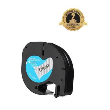Imagem de Fita Compatível Dymo Letratag 12267 Incolor Letra Preta 12mm - Genéric
