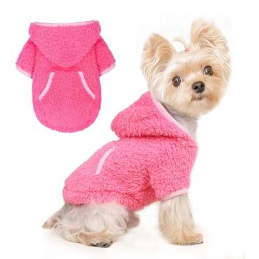 Imagem de Moletom com capuz para cães, roupas de inverno para cães pequenos, meninos, meninas, animais de estimação, casacos de cachorro para clima frio, moletom para cachorro de outono para chihuahua Yorkie,