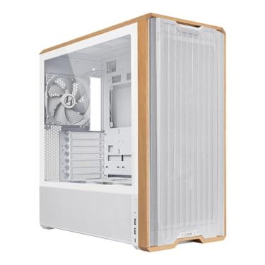 Imagem de Lian Li Capa para computador LANCOOL 217 de madeira de nogueira genuína, capa para computador ATX de torre média com 5 ventiladores PWM pré-instalados 2 x 170 mm, 2 x 120 mm e 1 x 140 mm, instalação