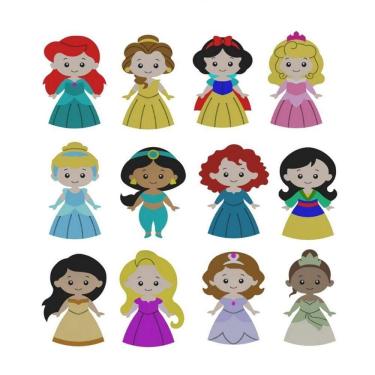 Imagem de Cortador Kit Princesas 12 Modelos Modulares Tamanho 6cm