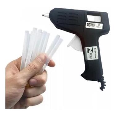 Imagem de Aplicador Pist0la De Cola Quente Bivolt 10w + 10 Bastões De Cola