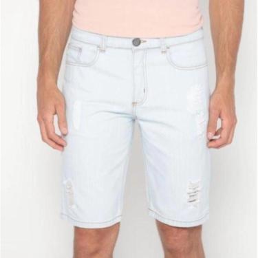 Imagem de Bermuda Jeans Destroyed. - Azul Claro. - HERING H4B21AEJ-Masculino