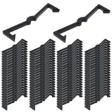Imagem de LUORNG 100 peças de ganchos pretos ganchos de plástico para quadro de pegboard ganchos especializados para organizador padrão de 1/10.2 cm e 1/20.3 cm