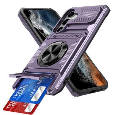 Imagem de COTDINFOR Capa para Samsung Galaxy A36 5G com suporte para cartão [loja 2 cartões] anel de 360° suporte resistente à prova de choque capa carteira protetora de corpo inteiro para Samsung Galaxy A36 5G