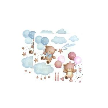 Imagem de Guardanapos fofos de festa de chá de bebê urso coquetel guardanapos de papel descartáveis para convidados de jantar para meninos e meninas revelar gênero aniversário urso tema festa 16,5 cm