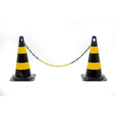 Imagem de 4 Cones Sinalizaçao area risco injetado Rigido 50cm ou 75cm para sinal