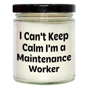 Imagem de Vela engraçada I Can't Keep Calm I'm A Maintenance Worker 255 g para funcionários de manutenção de amigos e familiares no dia dos namorados