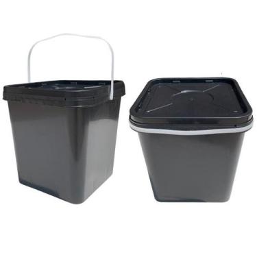 Imagem de Balde Quadrado 16L Para Pedreiro Tampa Lacre Lacre - Nastripack