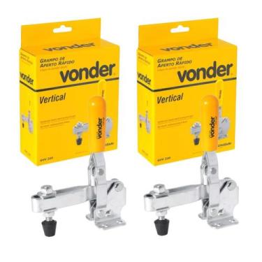 Imagem de Kit Com 2 Grampos De Aperto Rápido GVV 220 Vertical Vonder Em Aço Carb