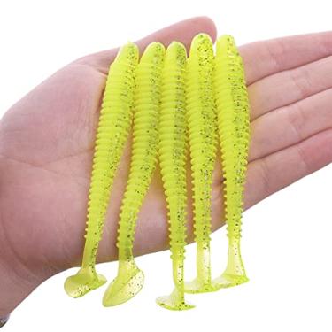 Imagem de ZZTWER Iscas de pesca sem-fim 5 cm 7 cm 9 cm dupla cor silicone cauda macia iscas artificiais isca de natação wobblers de baixo isca de natação