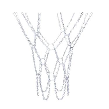 Imagem de KiBcsLic Rede de basquete com corrente de metal para aro de 12 voltas, artigos esportivos, instalação rápida e resistente, substituição profissional para