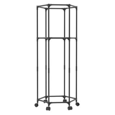 Imagem de SiaBiced Varal de roupas com rodinhas, cabide móvel para roupas, expositor de roupas, rack de varejo para secagem ao ar livre de roupas, toalhas, calças e, Preto Duplo