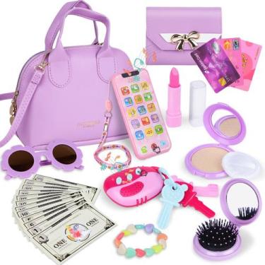 Imagem de Bolsa de brinquedos Learn2M Purple Play para meninas de 3 a 6 anos com
