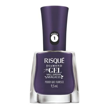 Imagem de Esmalte Roxo Cremoso Risqué Diamond Gel Meu Jardim Mágico Poder que Floresce 9,5ml