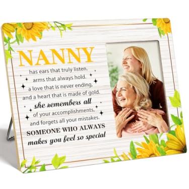 Imagem de OTINGQD Porta-retrato de babá, presentes para avó de netos, presente de Natal, aniversário e dia das mães para babá, moldura de madeira com definição de babá