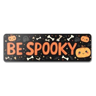 Imagem de TracyArt Decoração de parede de Halloween, presentes de terror - Be Spooky, pôster de Halloween, decoração de terror, sem moldura 15 x 38 cm