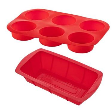 Imagem de Jogo Forma Silicone Resistente p/ Cupcakes e Pães Sortida - QUALITY HO