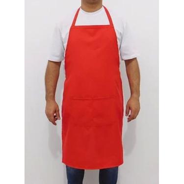 Imagem de Avental vermelho oxford com bolso e amarração tamanho único - VEIGA
