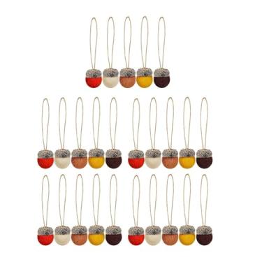 Imagem de Tachiuwa 25 peças de enfeites pendurados de bolota de feltro de ação de Graças, pingentes, acessórios com corda para suprimentos de festa de outono de ação de