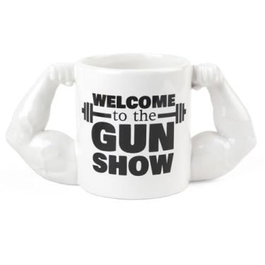 Imagem de BigMouth Inc Caneca de café Welcome to the Gun Show - Canecas de café engraçadas para o pai - Ótimo presente e presentes para amantes de academia