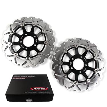 Imagem de Arashi Discos de freio dianteiros rotores para Suzuki GSX600F DER., IZO. 1998 (KATANA 600 EUA), peças pretas de acessórios de motocicleta