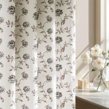 Imagem de Cortinas Beauoop 100% Blackout Grey Floral 213x213cm 2 painéis