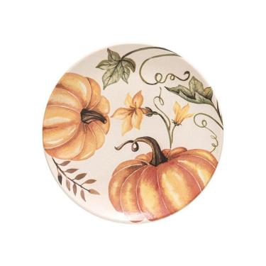 Imagem de Prato De Sobremesa Copa E Cia Aquarelle Em Cerâmica Abóbora