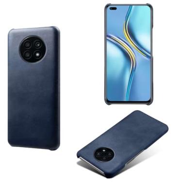 Imagem de Capa para Honor X20,Proteção contra quedas,Casca de volta de cor sólida simples,Design de couro de imitação de plástico-Blue