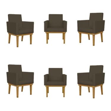 Imagem de Kit 06 Poltronas Reforçadas Courino Cor:courino Marrom