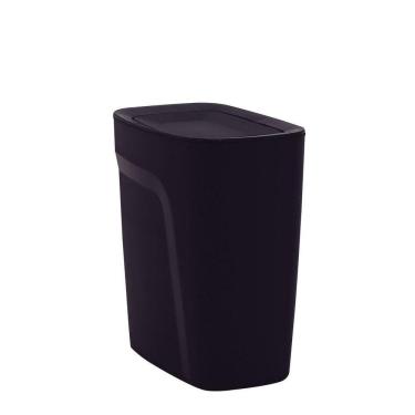 Imagem de Lixeira Tramontina Compact Em Polipropileno Preto Com Tampa Basculante 8,5 L Tramontina