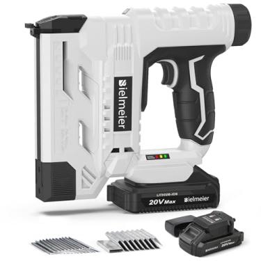 Imagem de BIELMEIER Pistola de pregos 20 V alimentada por bateria, calibre 18 2 em 1, grampeador de pregador sem fio para estofados e carpintarias, pistola elétrica inclui uma bateria de 2,0 Ah, 1590 peças de